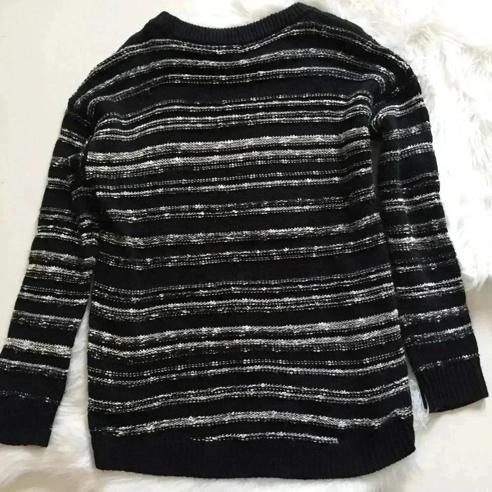 Calvin Klein Black & White Striped Sweater - Picture 3 of 8
